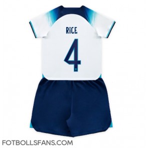 England Declan Rice #4 Replika Hemmatröja Barn VM 2022 Kortärmad (+ Korta byxor)